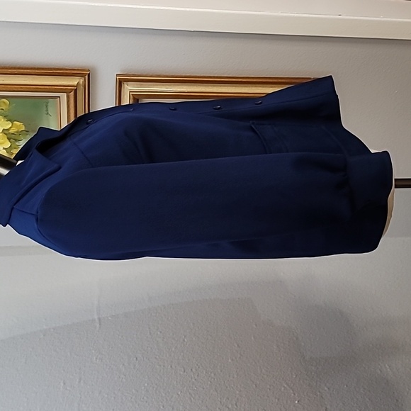 Vintage navy blue polyester shacket size small - Picture 8 of 14